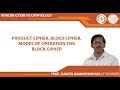 Product Cipher, Block Cipher, Modes of Operation for Block Cipher