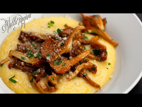 polenta ai funghi finferli/creamy polenta with #chanterelles mushrooms #asmr | stella regina