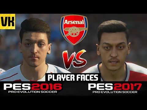 PES 2017 ARSENAL PLAYER FACES VS PES 2016 COMPARISON!