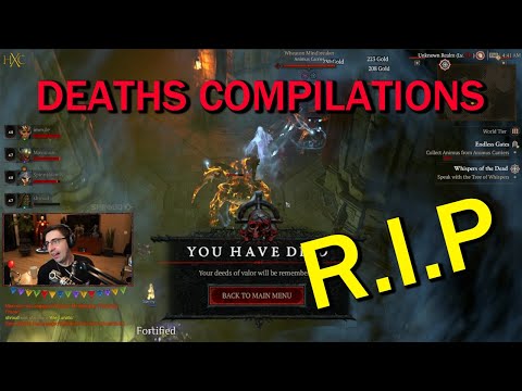 All Diablo IV Streamers Deaths Hardcore Compilation Day 1