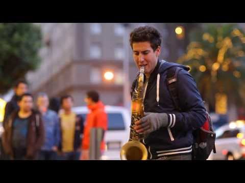 Justin Ward Saxophonist Busking Live in San Francisco