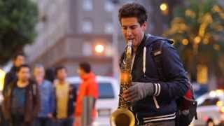Justin Ward Saxophonist Busking Live in San Francisco