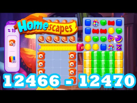 Homescapes Level 12466 - 12470 HD 3 - match puzzle Gameplay | android | IOS | 12467 | 12468 | 12469