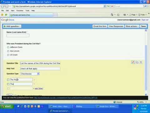 Screenshot of video: How to make question/answer/ multiple choice tests on the computer