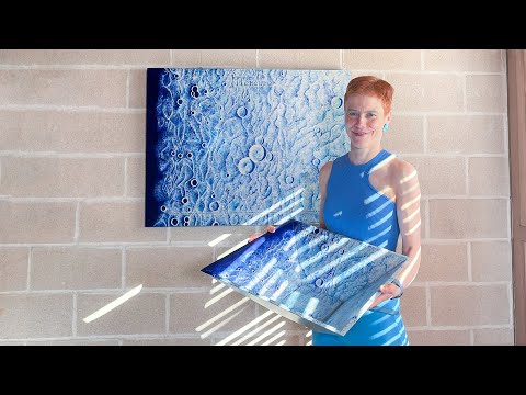 "Planet Mercury" Painting and Pyramidal Platter by Catherine De Bosscher. Unique artwork.