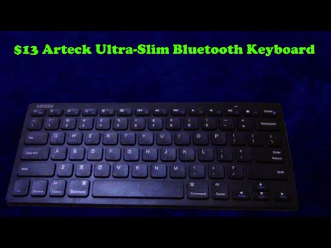 Arteck Ultra-Slim Bluetooth Keyboard Compatible with iPad 10.2-inch/iPad Air/iPad 9.7-inch/iPad Pro/iPad mini, iPhone and Other Bluetooth Enabled Devices Including iOS, Android, Windows, Black video review thumbnail