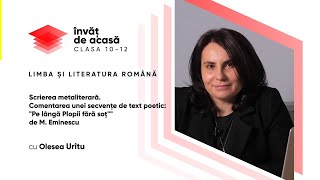 "Scrierea metaliterară. Comentarea unei secvențe de text poetic."