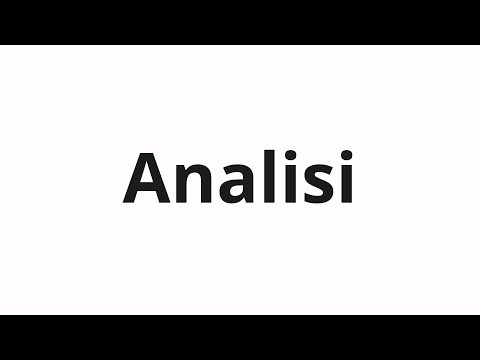 How to pronounce Analisi