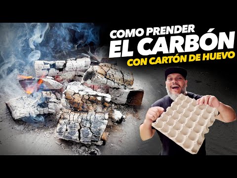COMO PRENDER EL CARBÓN FACIL - Como encender el carbón rapidamente con cartón de huevo