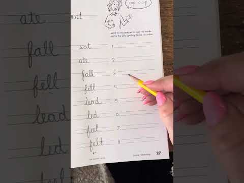 Practice cursive and spelling list