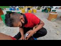 14 Yr Old SHOE SHINE BOY GOT SKILLS Downtown Cancun Mexico