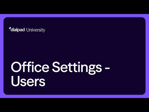 Office Settings — Users