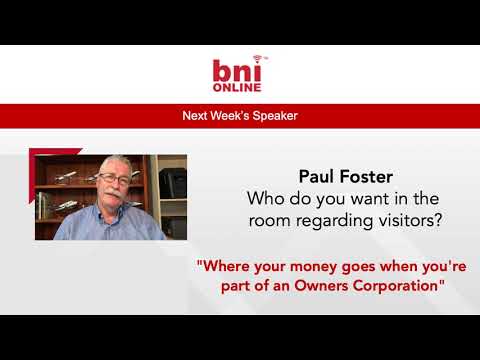 BNI Greenacres - Pitch: Where your money goes when you're part of an Owners Corporation