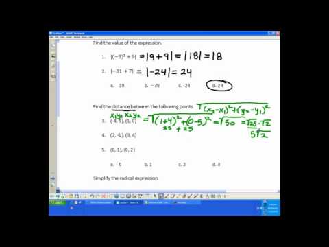 Algebra 2: Assignment #53 part 1 of 2