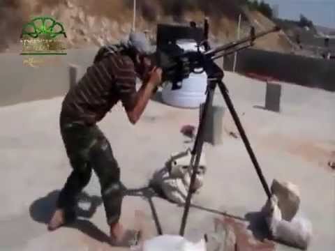 التصدي للطيران الحربي بواسطة رشاش دوشكا من قبل جيش الإسلام أثناء مجريات معركة السيطرة على رحبة خطاب في ريف حماة