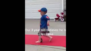 Little man entered his birthday party as John Cena 😂 | #shorts