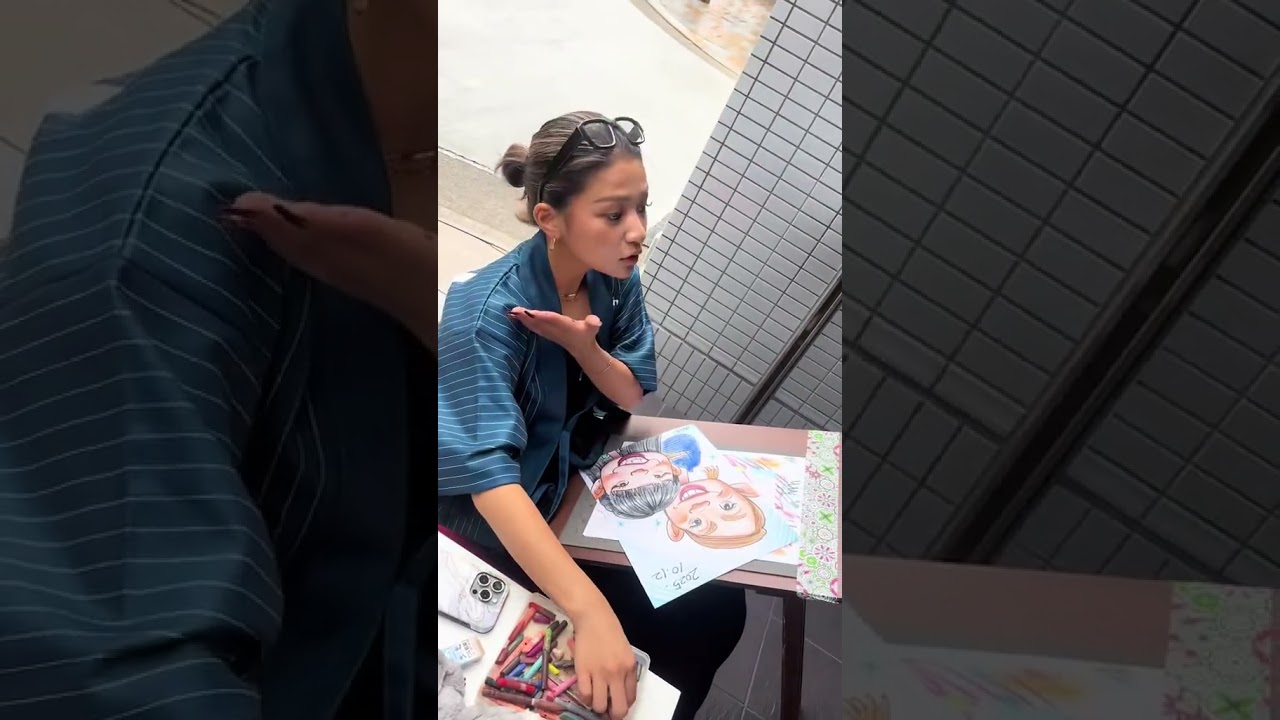 【京都の似顔絵師🌈】教室でもこの色使いを大切にしてます #似顔絵 #似顔絵師 #京都 #アート教室