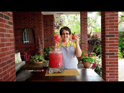 From my Patio making the best Watermelon Strawberry Agua Fresca ❤️
