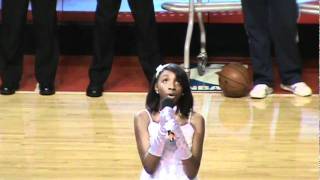 13 year old Micah Hudgins singing the National Anthem for the Detroit Pistons 1/7/2012