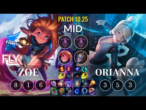 AF Fly Zoe vs Orianna Mid - KR Patch 10.25