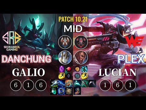 SRB Danchung Galio vs WE Plex Lucian Mid - KR Patch 10.21