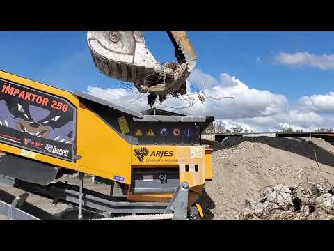 Arjes 250 Impaktor, Recycling Concrete Pipe.