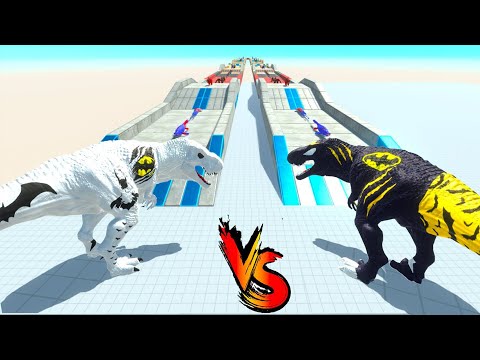 DARK BATMAN T-REX vs WHITE BATMAN T-REX RACE BATTLE COMPETITION - ARBS