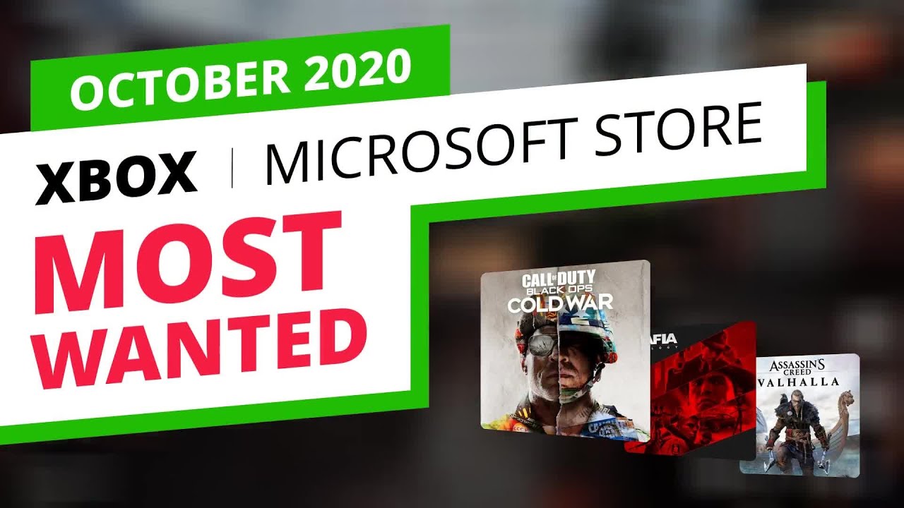 Most Wanted Xbox Games in the official Microsoft Store, October 2020