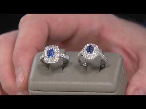 Ceylon Blue Sapphire and Diamond Ring Choice of Oval or Cushion Cut on QVC