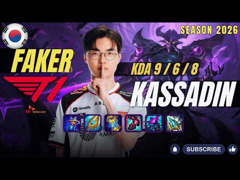 T1 Faker KASSADIN vs ANIVIA Mid - Patch 26.3 KR Ranked | lolrec