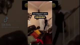 So scared he skipped 7 stairs🤣🤣😭🤣