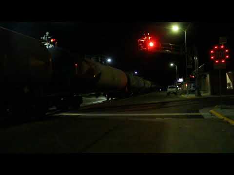 CP 547 with KCS 4627 heads through the Bellevue, IA streetrunning