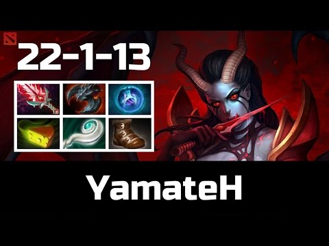 YamateH • Queen of Pain • 22-1 — Pro MMR Gameplay Dota 2