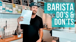 Barista do's and don't's in the espresso bar when making coffee - Advice for  best practice.