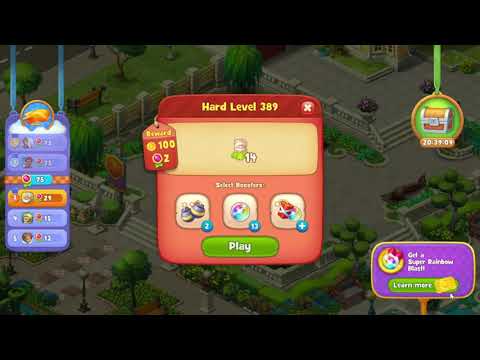 Gardenscapes 389 Hard Level - NO BooSTERS