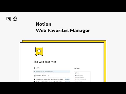 Notion Web Favorites Manager | Prototion | Notion Template