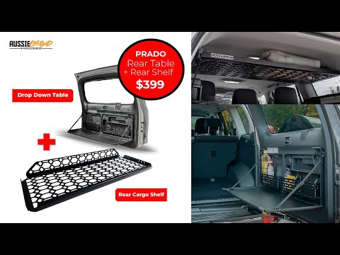 Prado Rear Door Drop Down Table + Rear Cargo Shelf Combo Deal