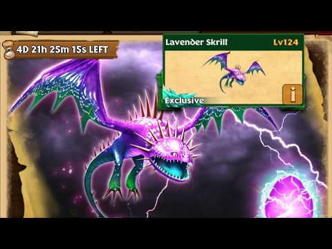 Lavender Skrill max level 124-exclusive skrill dragon||Dragons rise of berk