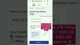 Online ITR #incometax Filing enabled for F.Y 2022-23 (A.Y 2023-24) on Income Tax Portal