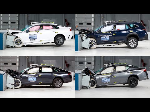 IIHS Car Crash Test Compilation - Midsize Cars Reviewed