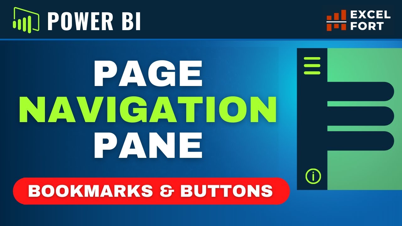 Power BI PAGE NAVIGATION Panel | HOW TO easily create with Bookmarks & Buttons
