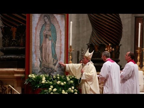 CANTO A LA GUADALUPANA EN MISA DEL PAPA 12 DICIEMBRE 2014