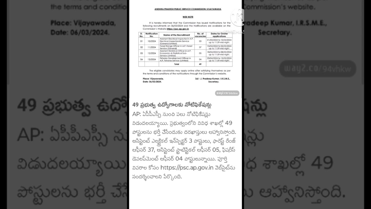 APPSC Recruitment 2024||Forest range officer|| APPSC Notification 2024