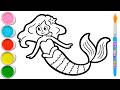 Mermaid Drawing Painting And Coloring For Kids Toddlers Easy Drawing 278
