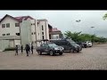 BAILIFF EXECUTING COURT ORDER WITH ARMED POLICE OFFICERS AT MILLIONAIRE SAM BENNETT HOUSE IN SUNYANI