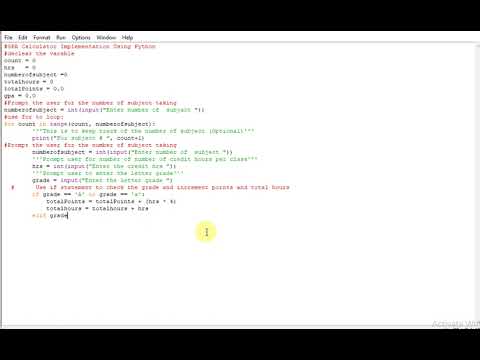 Gpa Calculator Implementation Using Python