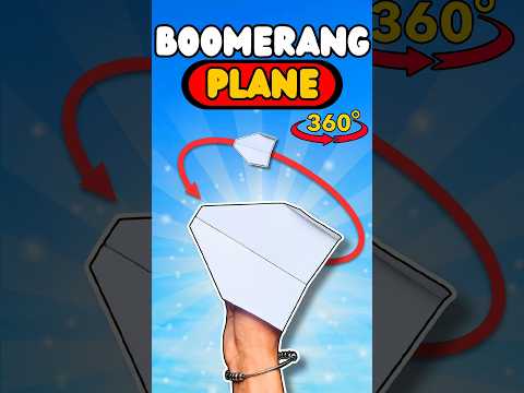 Boomerang plane that really flies back 🪃✂️#shorts #boomerangplane #boomerang #paperplane #diy #craft