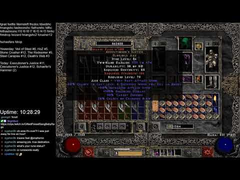 Diablo 2 - World Record 61day Hardcore Holy Grail - Sorc Only - GG Items