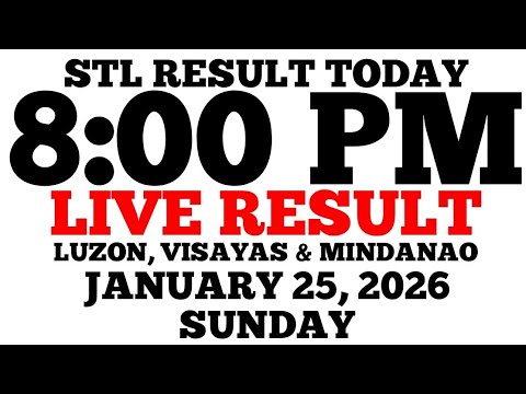 STL Result Today 8:00 PM Draw January 25, 2026 Sunday STL Luzon, Visayas, Mindanao LIVE Result