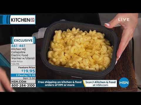 Kitchen HQ Collapsible Electric Food Warmer with Utensil